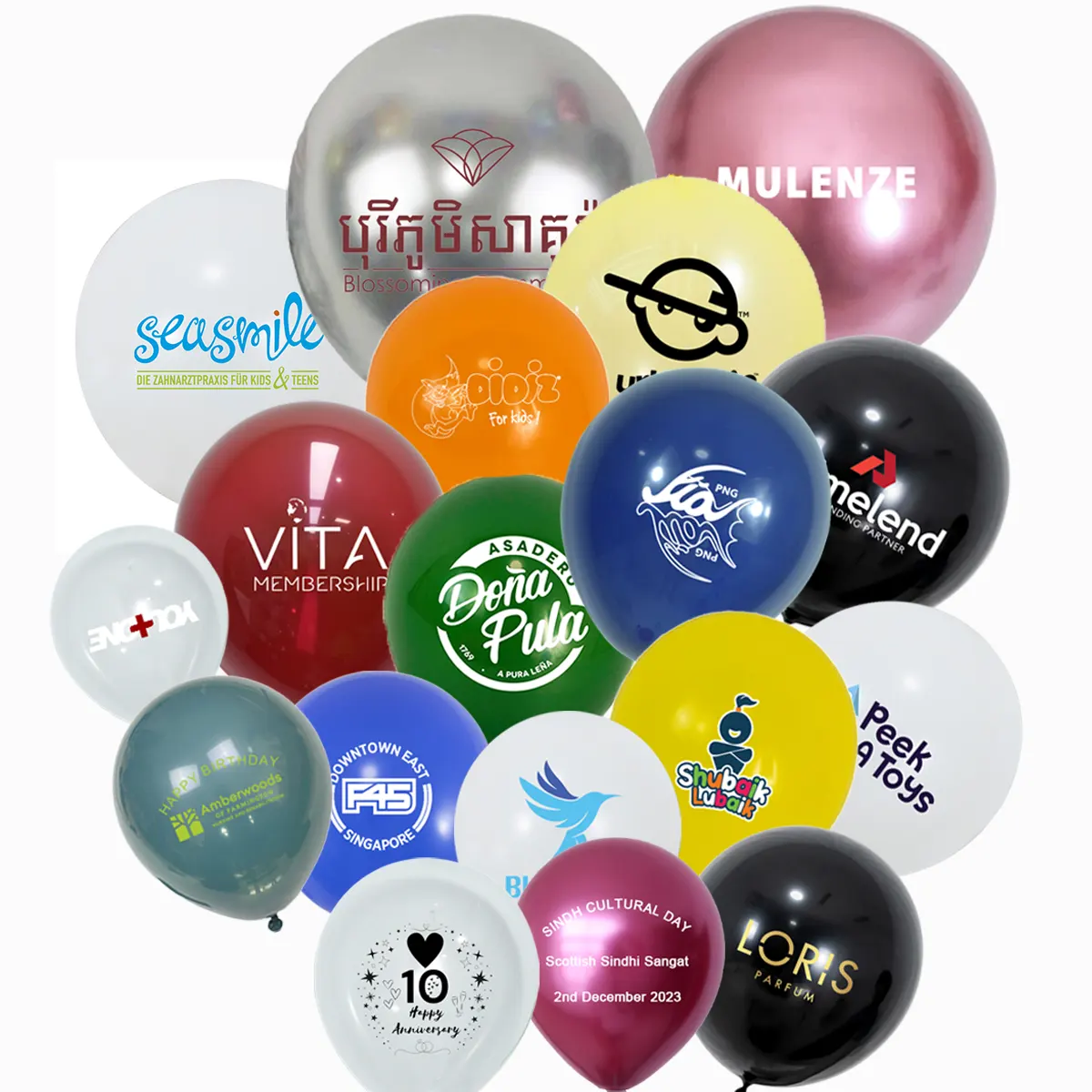 Balão de látex impresso personalizado
