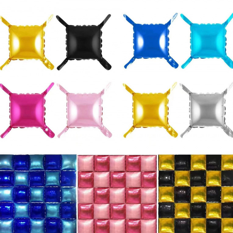 Como fazer os balões quadrados de papel alumínio para uma parede de fundo？
