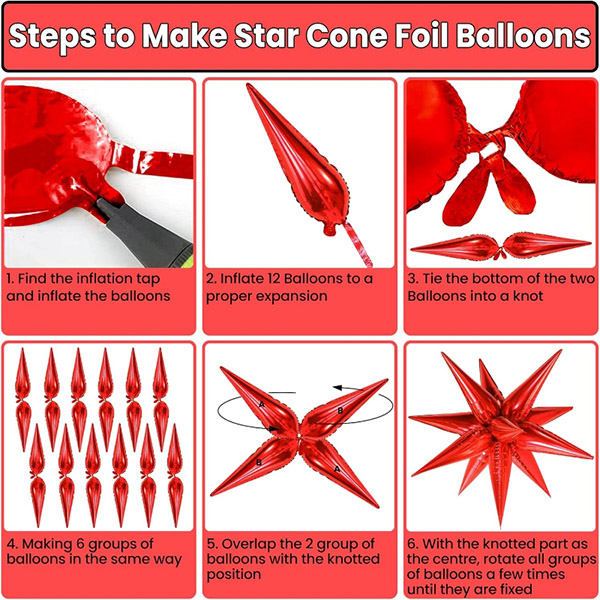 Como fazer um balão de alumínio de estrela explodido?