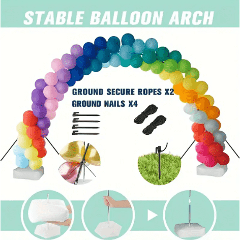 O arco do balão pode ficar do lado de fora