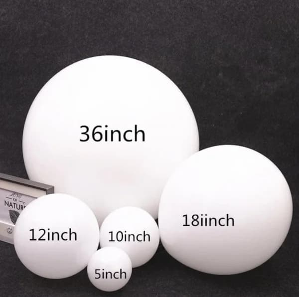 Qual tamanho de balão de látex é mais popular