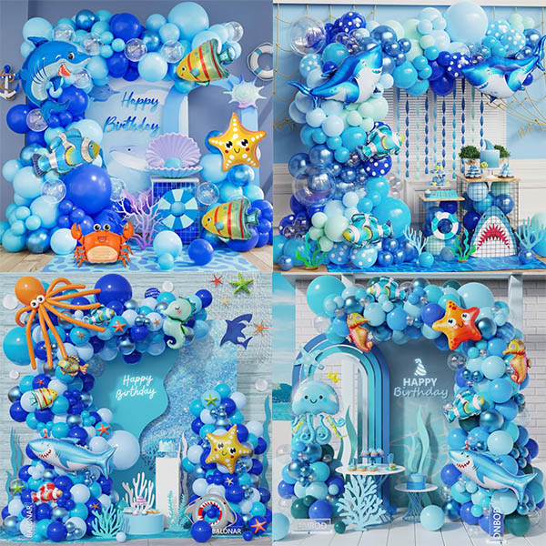 Garland com balões de balão com balões de papel alumínio