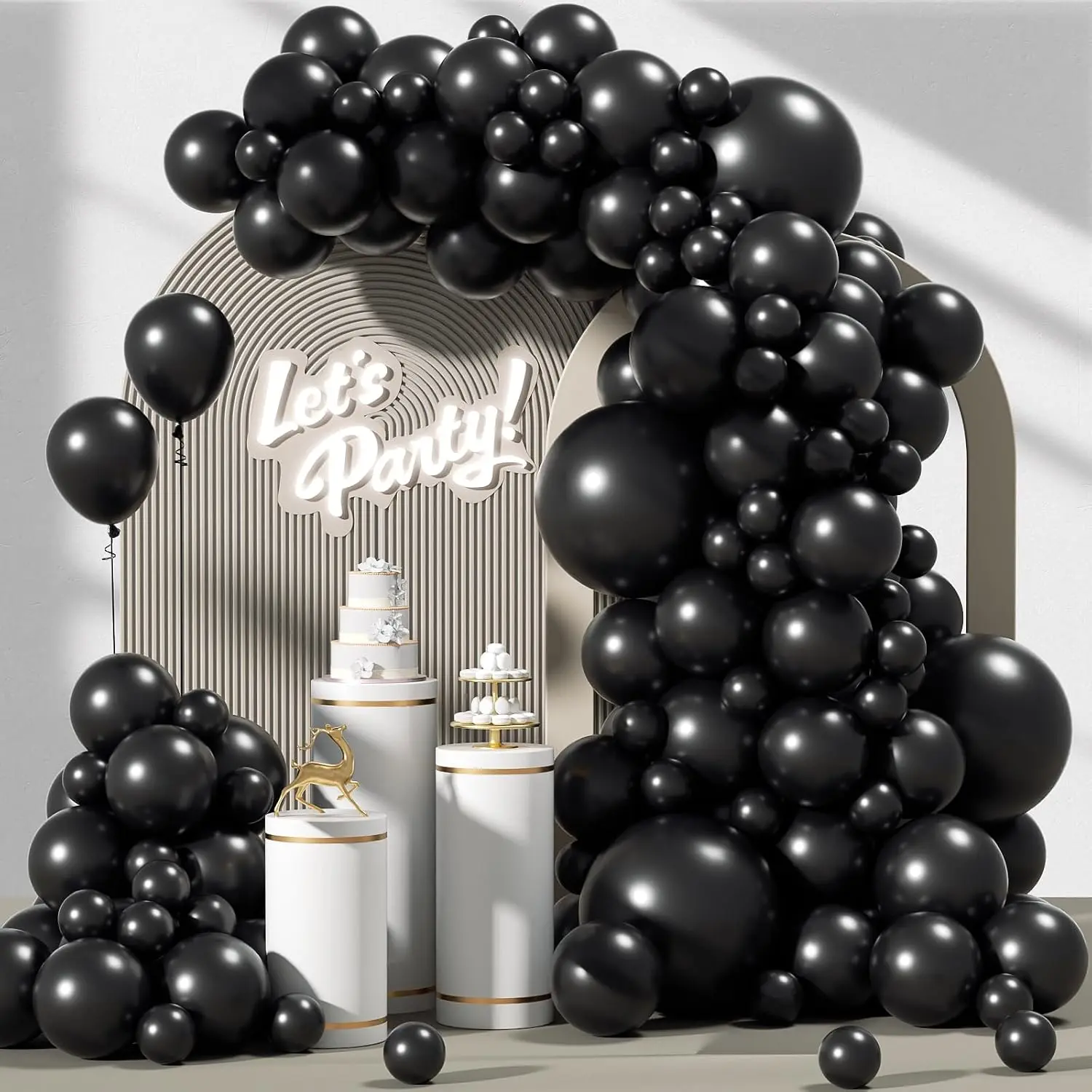 Kit de arco de guirlanda de balão preto