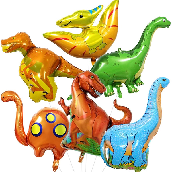 Balão de papel alumínio de dinossauro de desenho animado