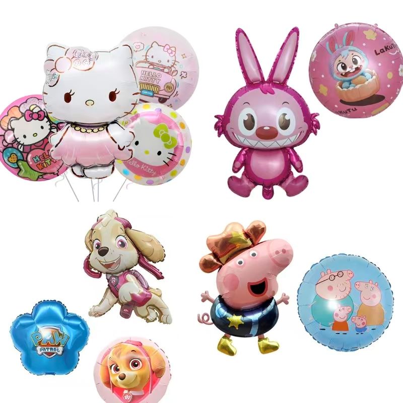 Balões de folha impressa em desenho animado