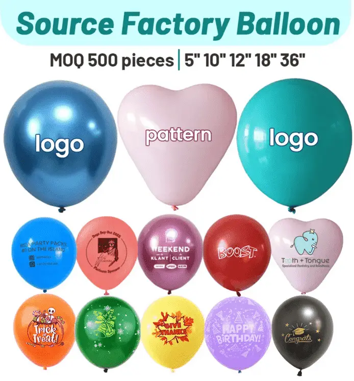 Balões de látex com logotipo personalizado