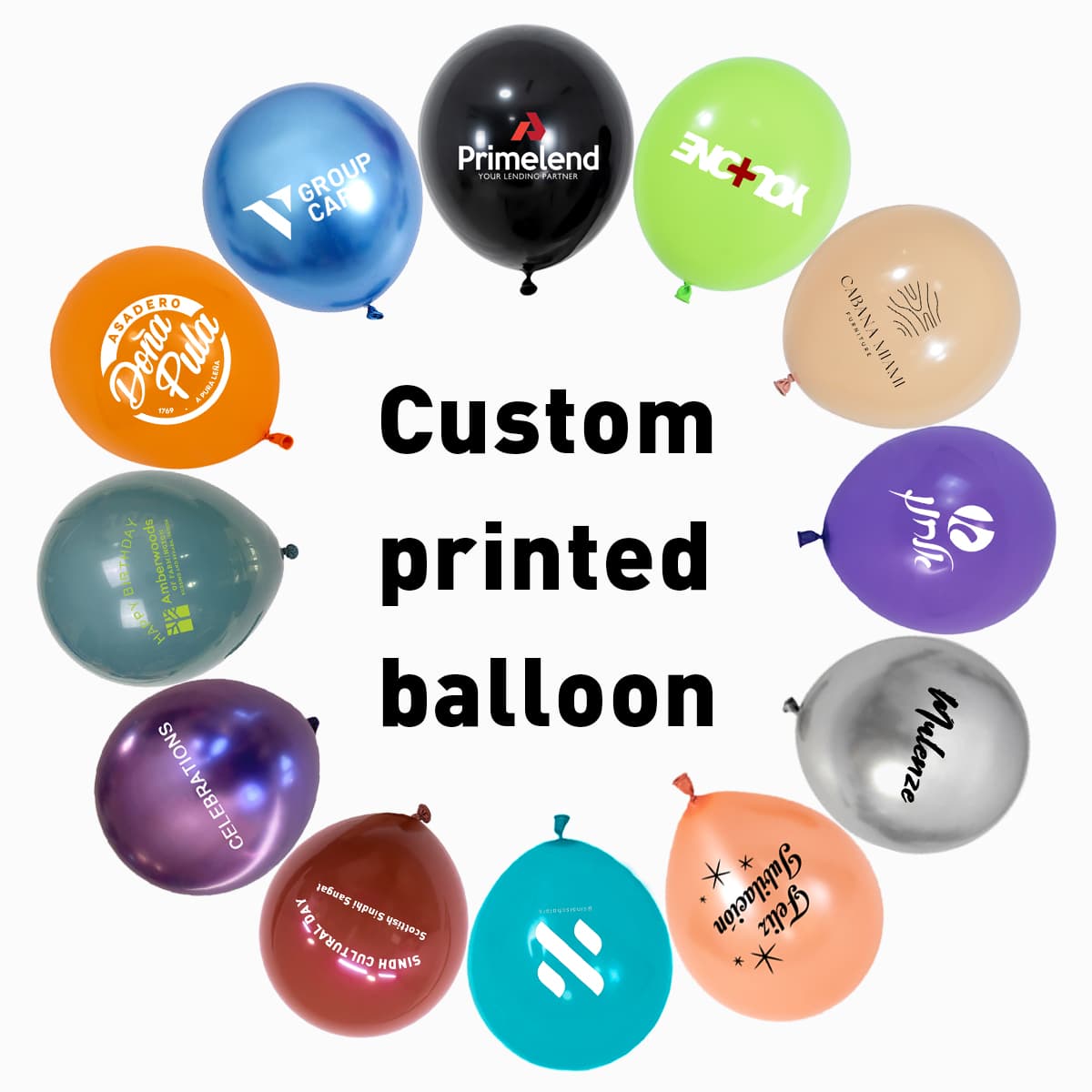 Balões de látex impressos com logotipo personalizado