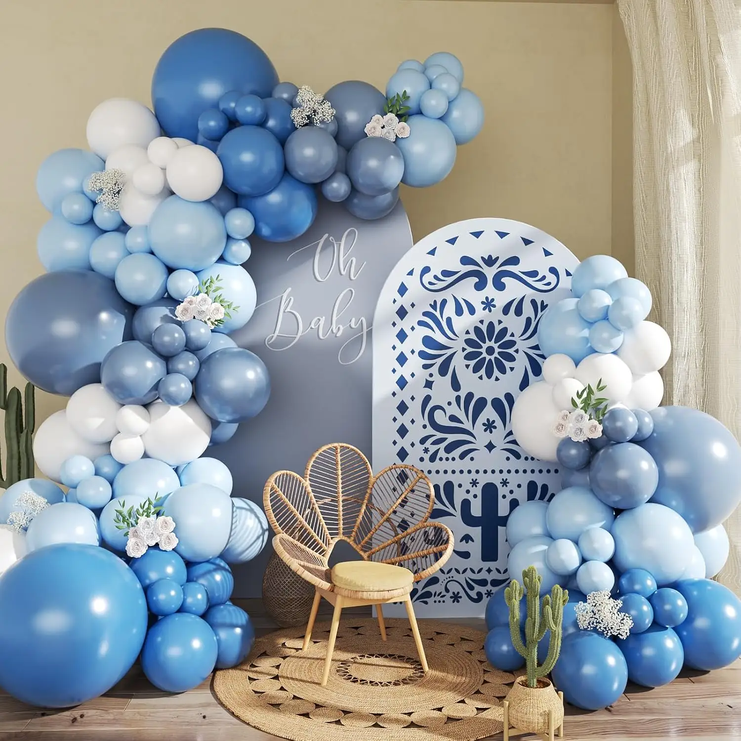 Kits de arco de guirlanda de balão azul jeans