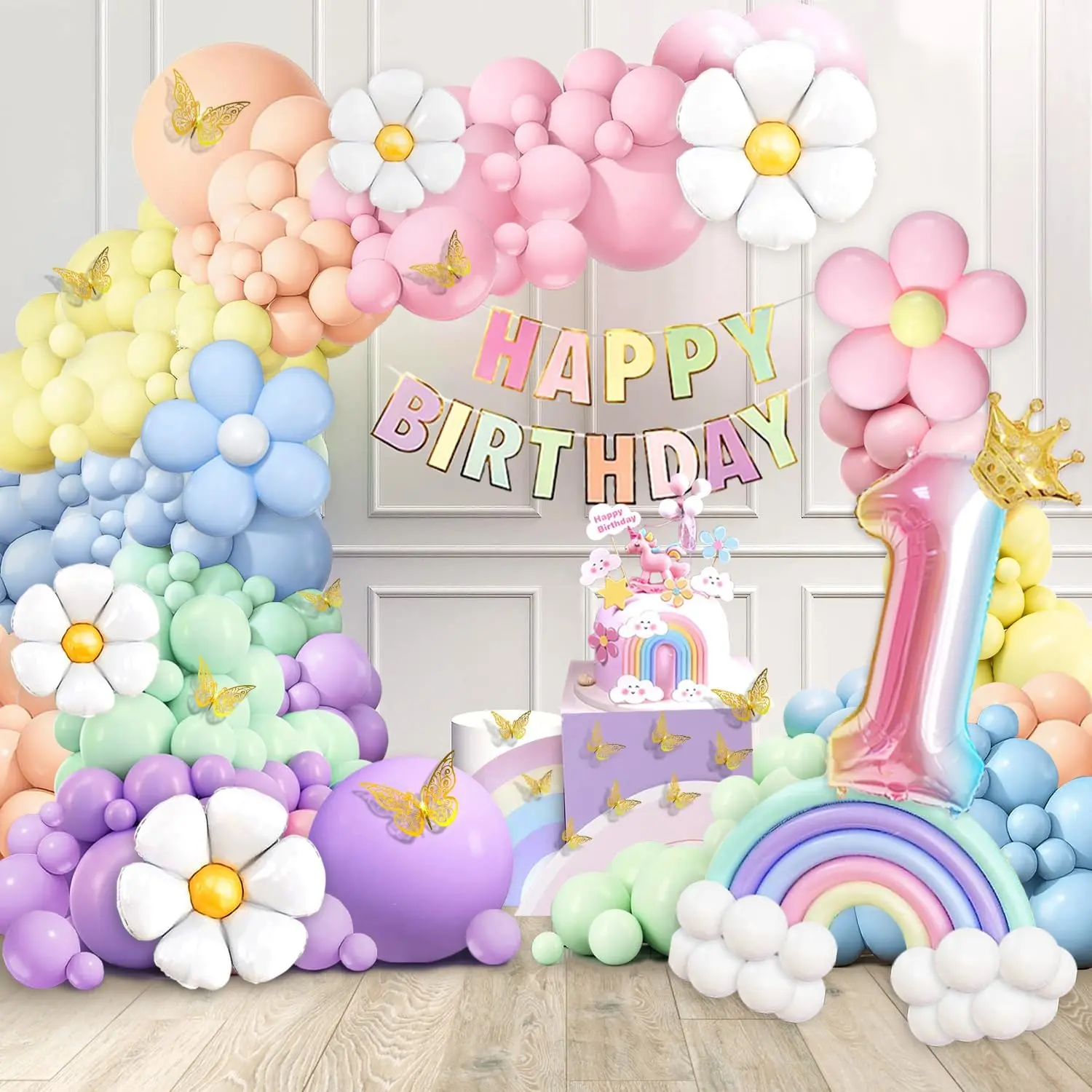 decorações de balão de primeiro aniversário