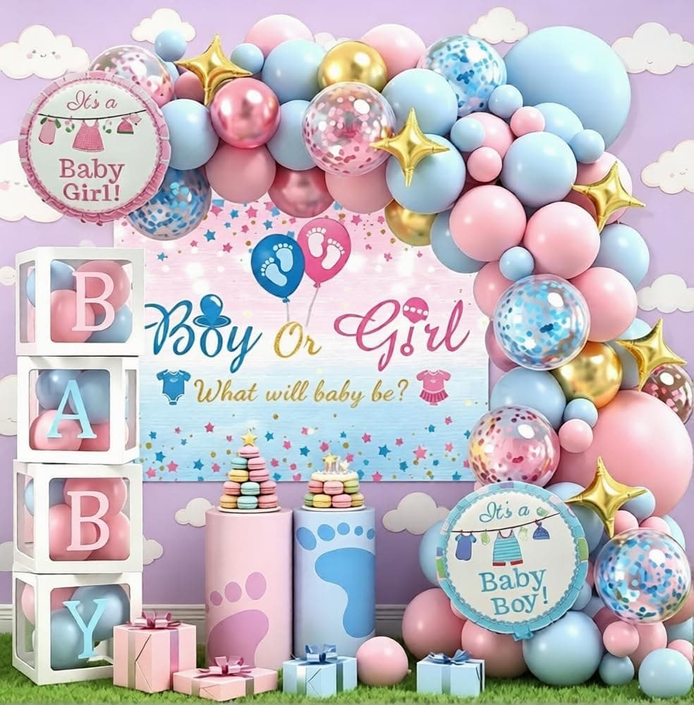 Kit de arco de guirlanda de balão para chá de bebê neutro de gênero