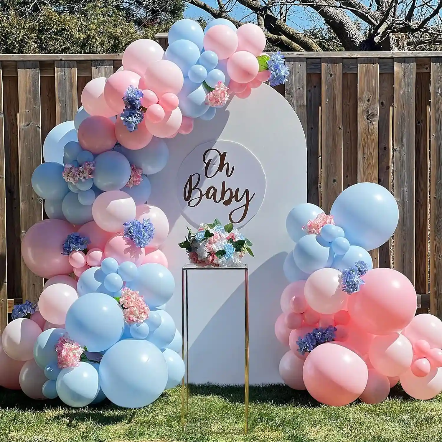 kit de arco de balão com revelação de gênero