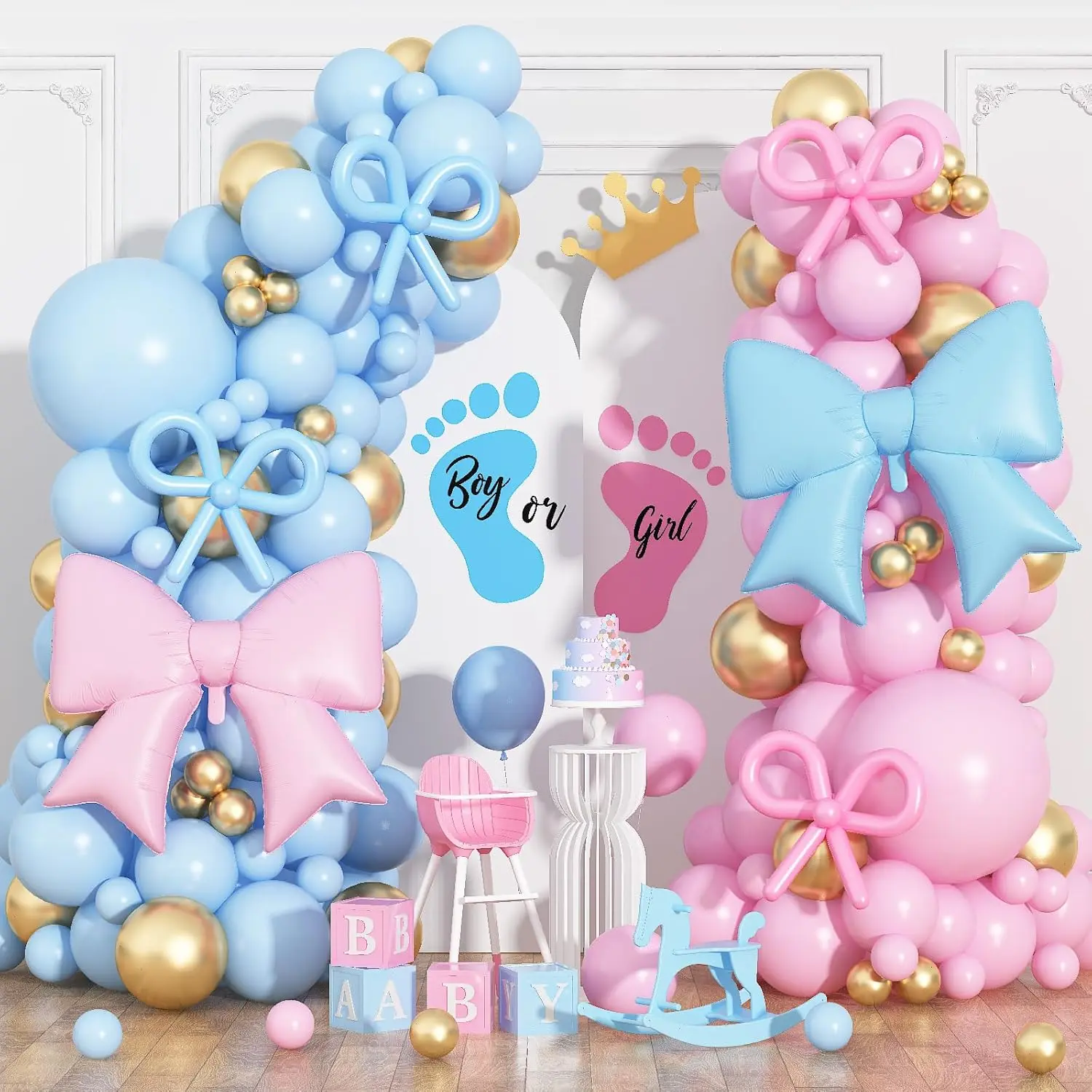 Kits de guirlanda de balão com revelação de gênero