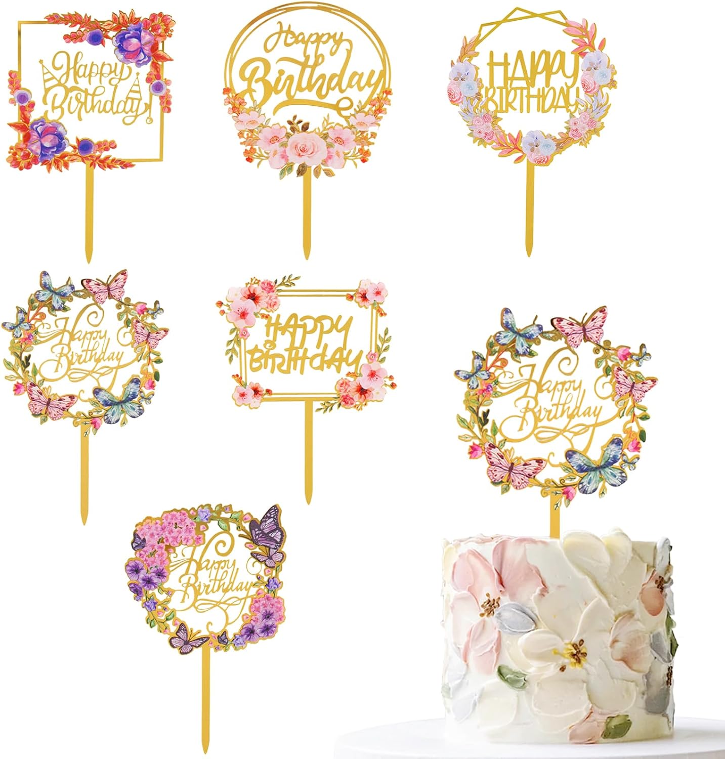 Toppers de bolo de feliz aniversário