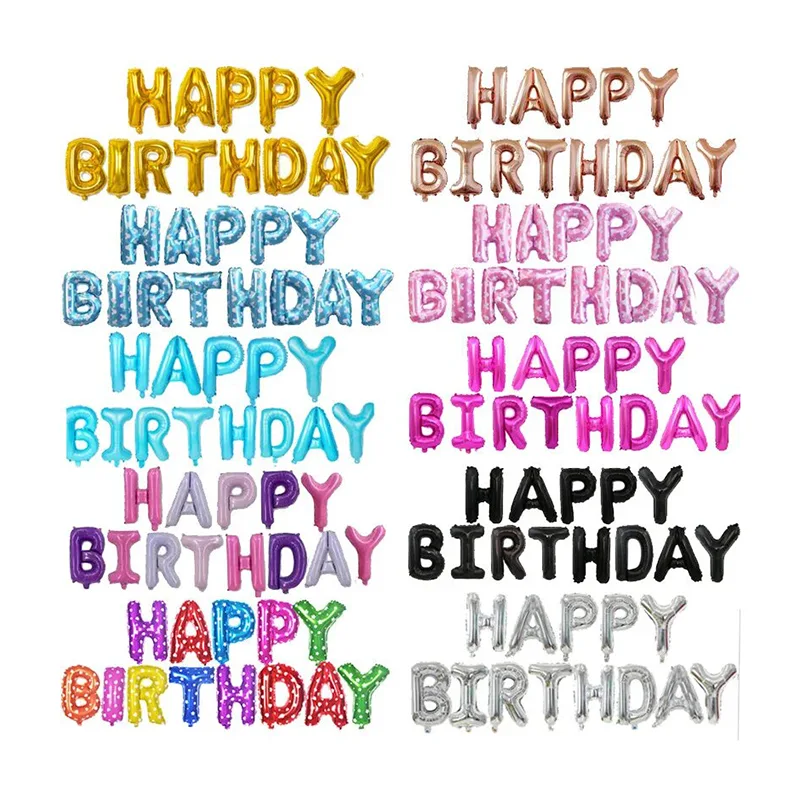 Balões de folha de feliz aniversário