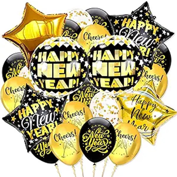 Balões de festa de feliz ano novo