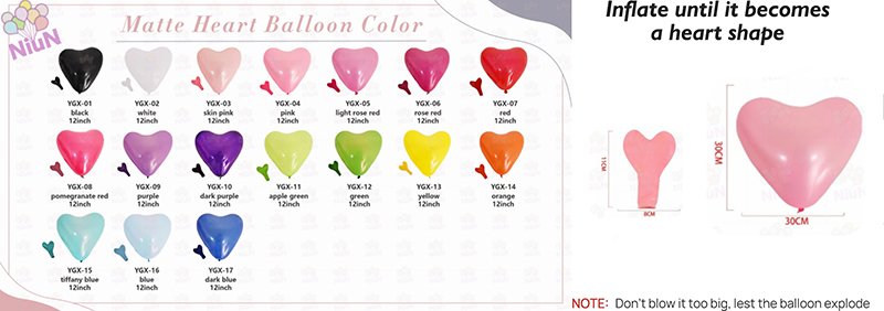Matte Color Heart Balloon