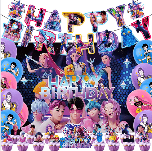 Conjunto de decoração de festa K-POP Demon Hunters