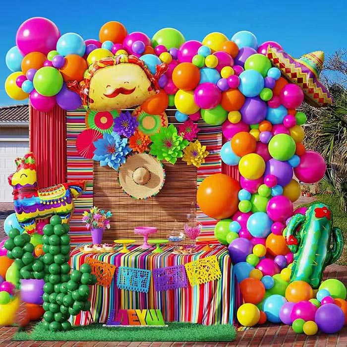 Kit de guirlanda de arco de balão mexicano