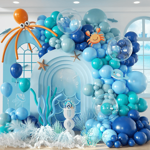 Kit de arco de balão para festa no oceano