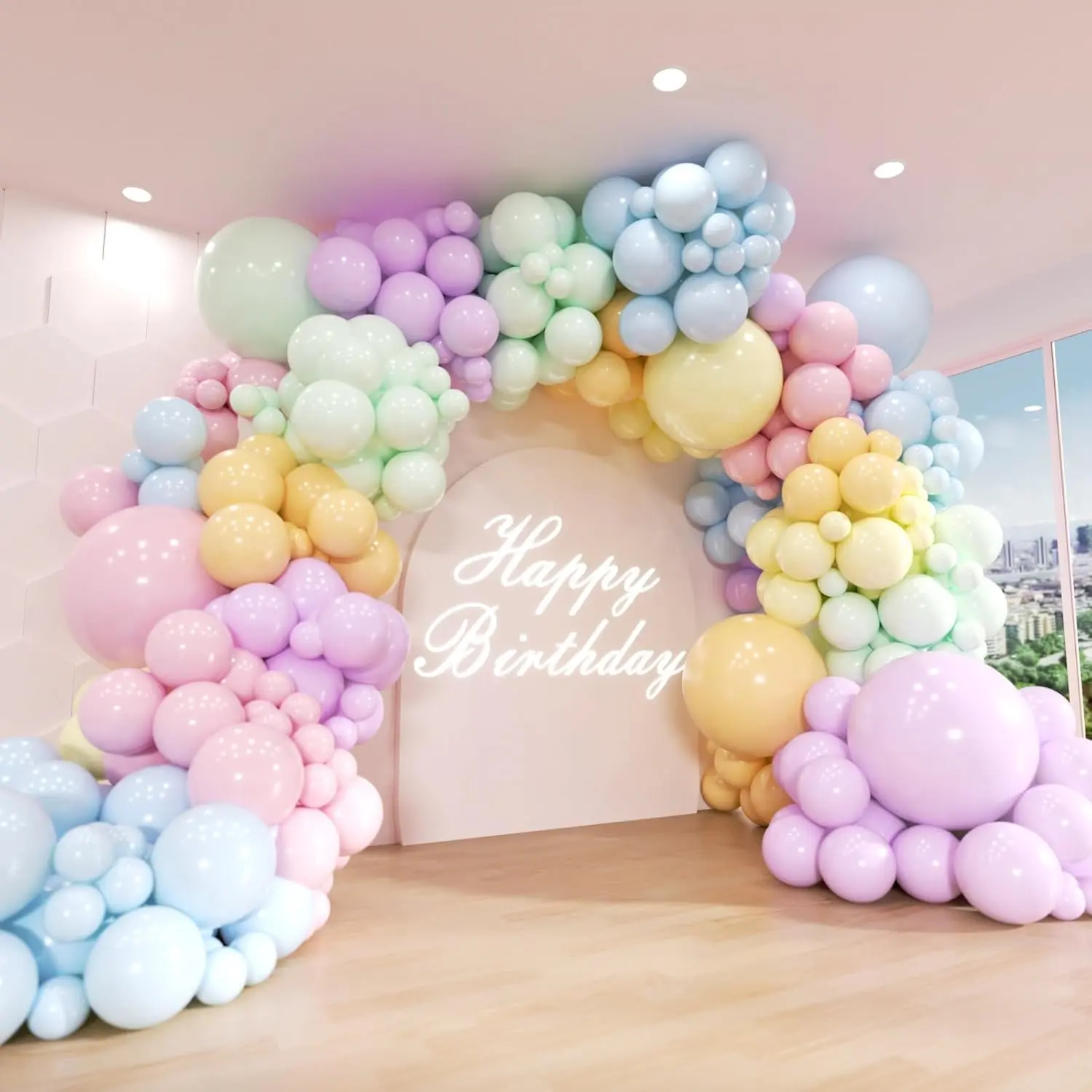 Arco de balão pastel