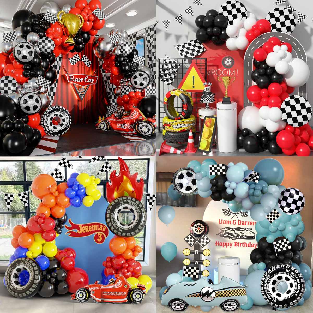 Kit de arco de balão de carros de corrida