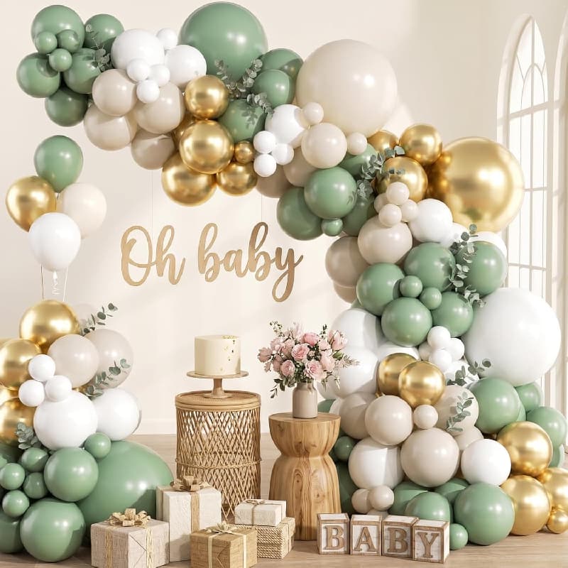 Kit de guirlanda de balão verde sálvia